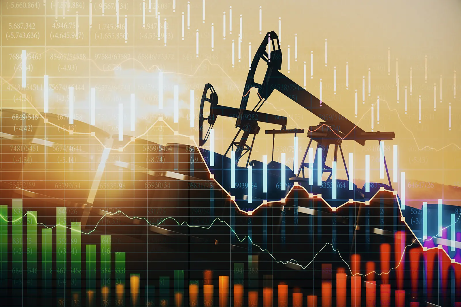 Wall Street stock market trading screens illustrating investor concerns about rising oil prices and the upcoming Federal Reserve decision.